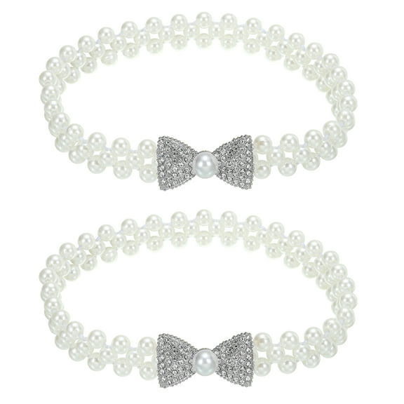 Uxcell Curtain Tiebacks Ropes, 2 Pack Elastic Bow-Knot Style Drape Tie Backs for Home Decor, Silver