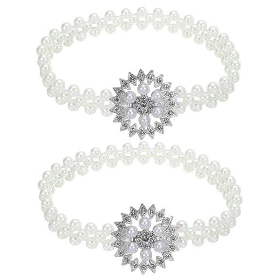 Uxcell Curtain Tiebacks Ropes, 2 Pack Elastic Snow-Flower Style Drape Tie Backs for Home Decor, Silver