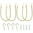 thumbnail image 1 of Uxcell Curtain Tiebacks Ropes, 4 Pack Braided Curtain Tie Backs with Screw Hooks & Bolts, Gold Yellow, 1 of 6