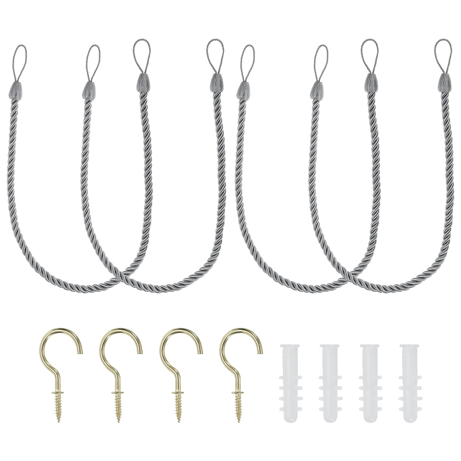 Uxcell Curtain Tiebacks Ropes, 4 Pack Braided Curtain Tie Backs with ...