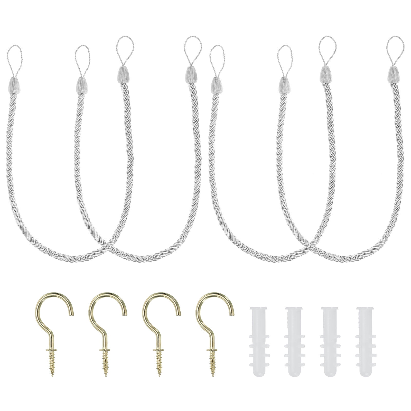 Uxcell Curtain Tiebacks Ropes, 4 Pack Braided Curtain Tie Backs with ...