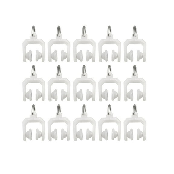 Uxcell Curtain Track Rollers 0.35 inch Dia Plastic White 30 Pack