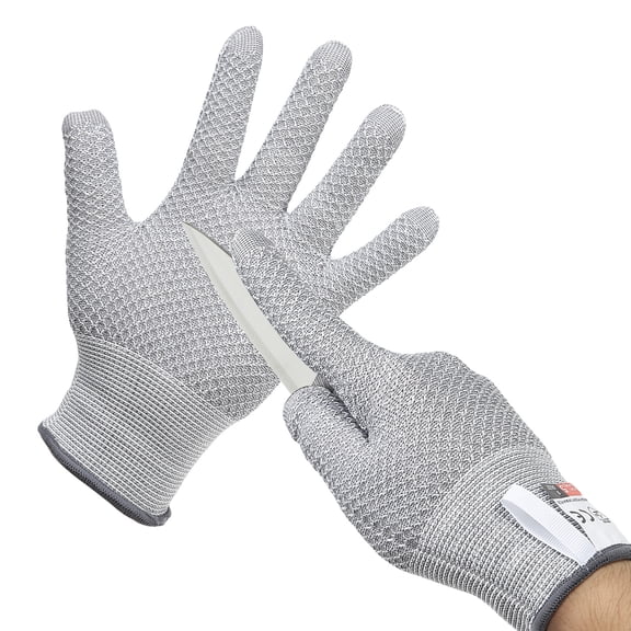 Uxcell Cut Resistant Gloves Level 5 Protection Cutting Gloves Anti Cut Kitchen Work Glove for Mandolin Slicing Oyster Shucking, Gray, Large