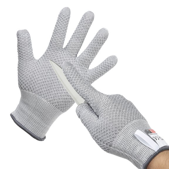 Uxcell Cut Resistant Gloves Level 5 Protection Cutting Gloves Anti Cut Kitchen Work Glove for Mandolin Slicing Oyster Shucking, Gray, Medium