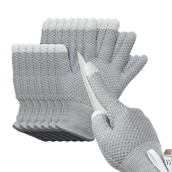 Uxcell Cut Resistant Gloves Touchscreen Level 5 Protection Cutting Gloves Anti Cut Kitchen Work Glove for Mandolin Slicing,Gray, Medium, 4 Pair