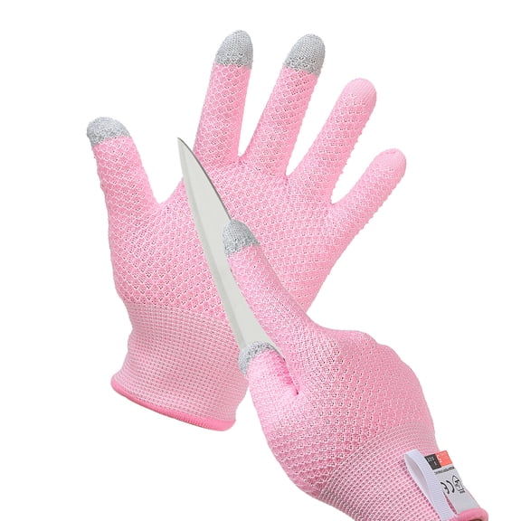 Uxcell Cut Resistant Gloves Touchscreen Level 5 Protection Cutting Gloves Anti Cut Kitchen Work Glove for Mandolin Slicing,Pink, Medium