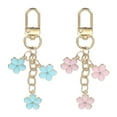 thumbnail image 1 of Uxcell Cute Flower Keychains for Women, Enameled Charm Aesthetic Keychain Car Key Ring Pendant Key Chains Pink & Blue, 1 of 6