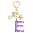 thumbnail image 1 of Uxcell Cute Initial Letter Keychain for Bag Backpack Purse Car Keys Purple Letter E, 1 of 7