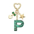 thumbnail image 1 of Uxcell Cute Initial Letter Keychain for Bag Backpack Purse Car Keys Green Letter P, 1 of 7