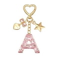 thumbnail image 1 of Uxcell Cute Initial Letter Keychain for Bag Backpack Purse Car Keys Pink Letter A, 1 of 7