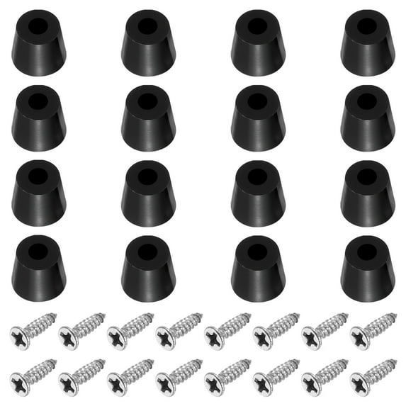 Uxcell Cutting Board Feet, 16 Pack Feet Bumpers Non Slip Bumper Pads with Stainless Steel Screws (0.16"Wx0.55"H)