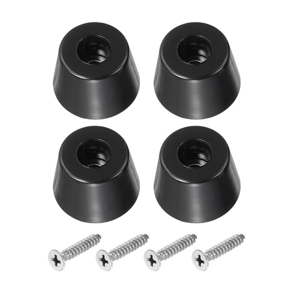 Uxcell Cutting Board Feet, 4 Pack Feet Bumpers Non Slip Bumper Pads with Stainless Steel Screws (0.19"Wx0.65"H)