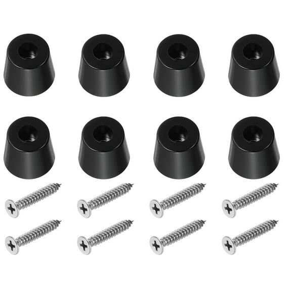 Uxcell Cutting Board Feet, 8 Pack Feet Bumpers Non Slip Bumper Pads with Stainless Steel Screws (0.27"Wx0.98"H)