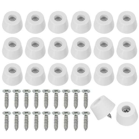 Uxcell Cutting Board Feet, Non Slip Rubber Feet Bumpers Round Cutting Board Legs Pad with Stainless Screws 0.98"Wx0.59"H 20