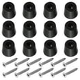 thumbnail image 1 of Uxcell Cutting Board Feet Non Slip Rubber Feet Bumpers with Screws 12 Set 1.16"x0.98", Black, 1 of 6