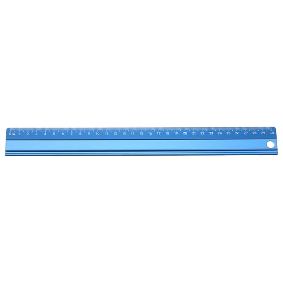 Uxcell Cutting Rulers 30cm Metric Aluminum Alloy Safety Straight Ruler Metal Thickening Measure Drafting Tool with Sponge Backing for Architects Artists Classroom Office, Blue