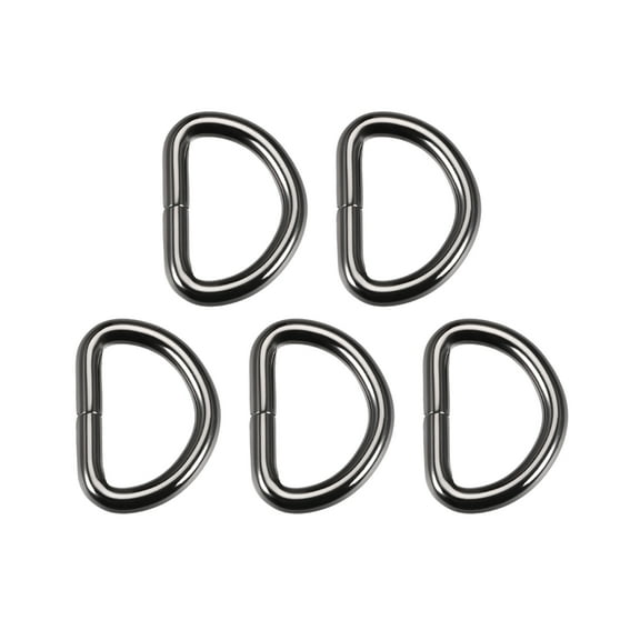 Uxcell D Ring Buckle 1 Inch Metal Semi-Circular D-Ring Black for Hardware Bags Belts Craft DIY Accessories 5 Pcs