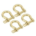 thumbnail image 1 of Uxcell D-Ring Shackle, 4 Pack 8mm Inner Width Brass Pin Shackle U Type Key Fob Hook, 1 of 5