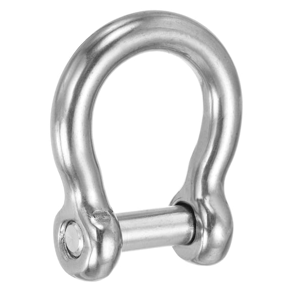 Uxcell D Ring Shackles, (9/16" 14mm, 1 Pcs), 304 Stainless Steel Bow Hex Screw Pin Shackle Heavy Duty Mini Bow Clevis, Suit For-Outdoor/Chain/Boat/Sailboat/Rigging/Marine/Camping