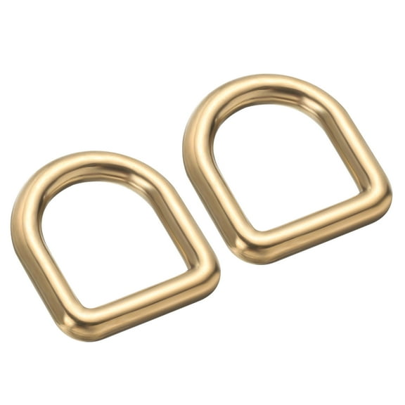 Uxcell D Rings Buckle, 13mm Brass D Ring Findings Seamless Welded Small Bow Key Hook 2 Pack