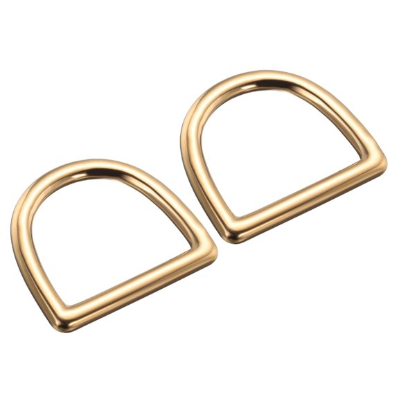 Uxcell D Rings Buckle, 32mm Brass D Ring Findings Seamless Welded Small Bow Key Hook 2 Pack
