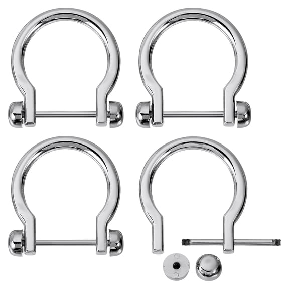 Uxcell D-Rings Screw in Shackle, 4Pack 22.5mm U Shape D Ring for Bag DIY, Silver