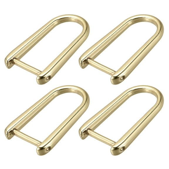 Uxcell D-Rings Screw in Shackle, 4 pack 45mm Horseshoe U Shape D Ring for Bag DIY, Gold