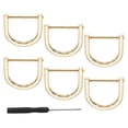 thumbnail image 1 of Uxcell D-Rings Screw in Shackle 6 Pcs Zinc Alloy Semicircle Buckles Replacement for Purse Keychain Accessories Light Gold 1", 1 of 7