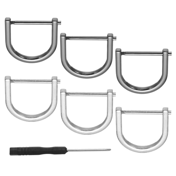 Uxcell D-Rings Screw in Shackle, Horseshoe U Shape D Ring Zinc Alloy Semicircle Buckles Replacement for Collar Craft 1"