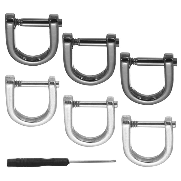Uxcell D-Rings Screw in Shackle, Horseshoe U Shape D Ring Zinc Alloy Semicircle Buckles Replacement for Collar Craft 3/8"