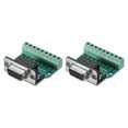 thumbnail image 1 of Uxcell 2pcs D-sub DB9 Connector Breakout Board 9 Pin 2 Row Female RS232 Serial Port Solderless Terminal Block Adapter, 1 of 7
