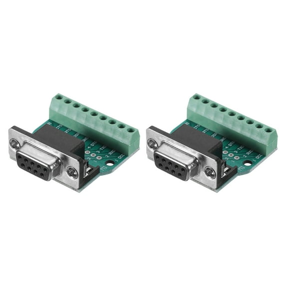Uxcell 2pcs D-sub DB9 Connector Breakout Board 9 Pin 2 Row Female RS232 Serial Port Solderless Terminal Block Adapter