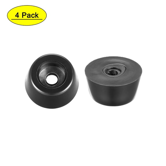 Uxcell 4pcs Rubber Feet Bumpers Pads with a metal washer Black 26x21x13mm