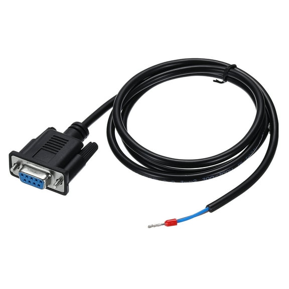 Uxcell DB9 RS232 Serial Cable, 24AWG DB9 Female to Bare Wire Open End with 2 Wiring Terminals, DB9 232-38 Extension Cable for Data Communication, Black 3.3 ft