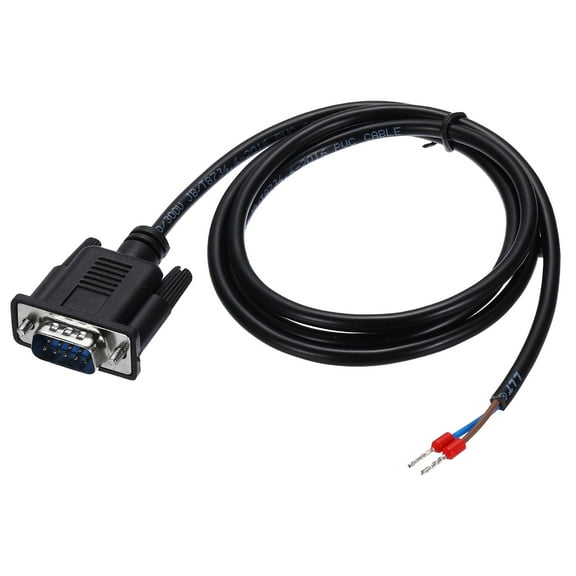 Uxcell DB9 RS232 Serial Cable, 24AWG DB9 Male to Bare Wire Open End with 2 Wiring Terminals, DB9 232-38 Extension Cable for Data Communication, Black 3.3 ft