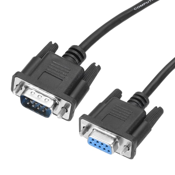 Uxcell DB9 RS232 Serial Cable, Straight Through RS-232 9 Pin Extension Cable for Data Communication 1.6 ft  Male to Female