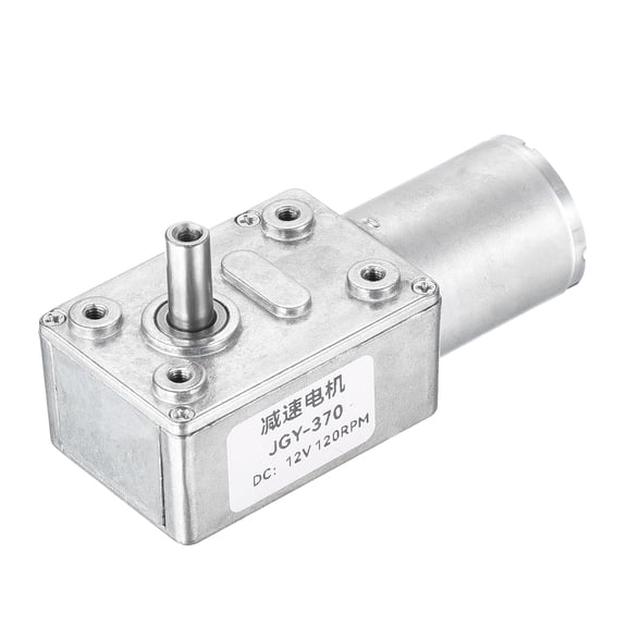 Uxcell DC 12V 120RPM Worm Geared Motor 6mm D Shaft Reduction Electric Motor Reducer High Torque Low Speed