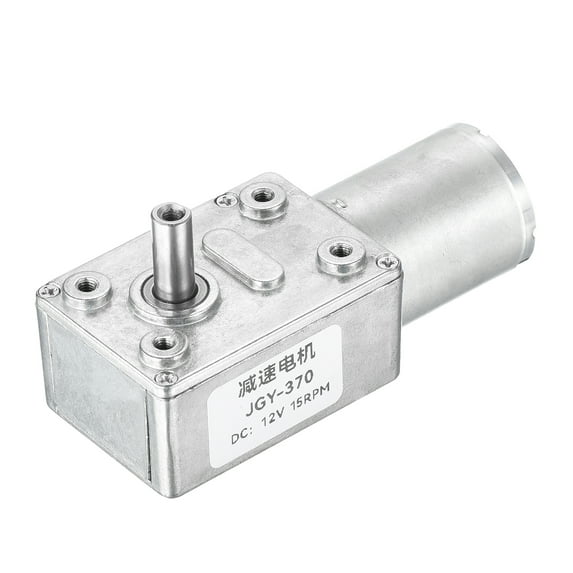 Uxcell DC 12V 15RPM Worm Geared Motor 6mm D Shaft Reduction Electric Motor Reducer High Torque Low Speed