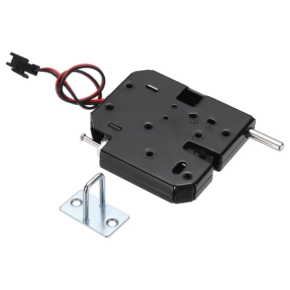 Uxcell DC 12V 2A Solenoid Cabinet Electronic Spring Lock, (73 x 66 x 13mm, Black) (1 Pcs), Electric Control Lock Suit for - Storage Drawers/Vending Machines/Mailboxes (2 Wires)