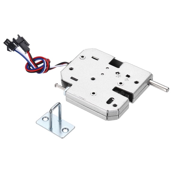Uxcell DC 12V 2A Solenoid Cabinet Electronic Spring Lock, (73 x 66 x 13mm, Silver) (1 Pcs), Electric Control Lock Suit for - Storage Drawers/Vending Machines/Mailboxes (4 Wires)