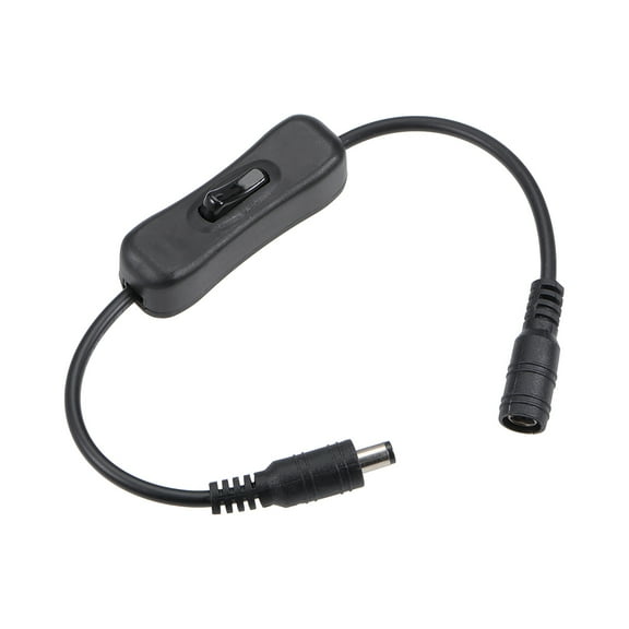 Uxcell DC 12V Inline Rocker Switch w 5.5mmx2.1mm DC Jack Male to Female Power Cable Black