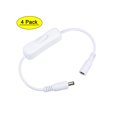 thumbnail image 1 of Uxcell DC 12V Inline Rocker Switch w 5.5x2.1mm DC Jack Male to Female Power Cable White 4pcs, 1 of 5