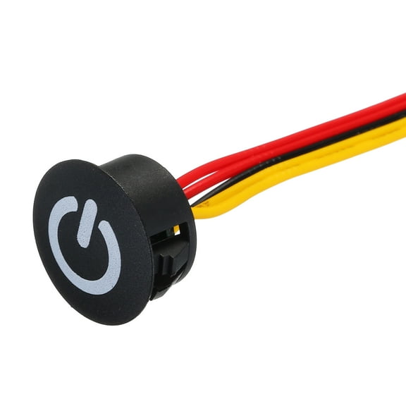 Uxcell DC 12V Touch Dimmer Switch On/Off 16mm Diameter Snap-in Mount Black for LED Lights Strip Lights