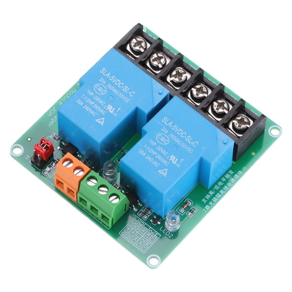 Uxcell DC 5V 2 Channel Relay Module High or Low Level Trigger for Electronics Industrial Home Automation