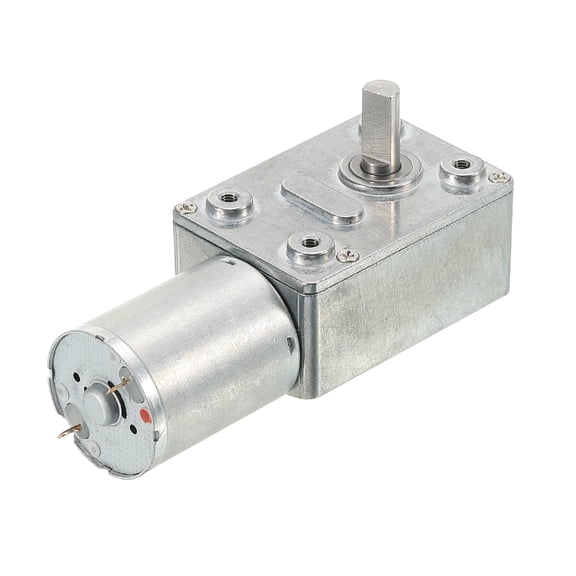 Uxcell DC 6V 90RPM Worm Geared Motor 6mm D Shaft High Torque Gear Box Reduction Electric Motor