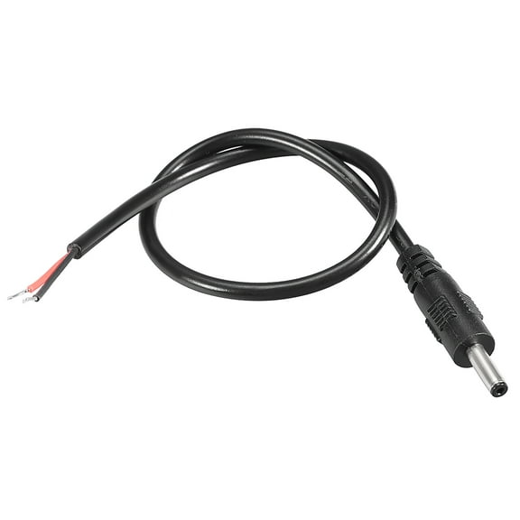 Uxcell DC Power 3.5mm x 1.35mm 1A 24AWG,Barrel Male Plug Connector Pigtail 11.81" Length Black 3 Pack