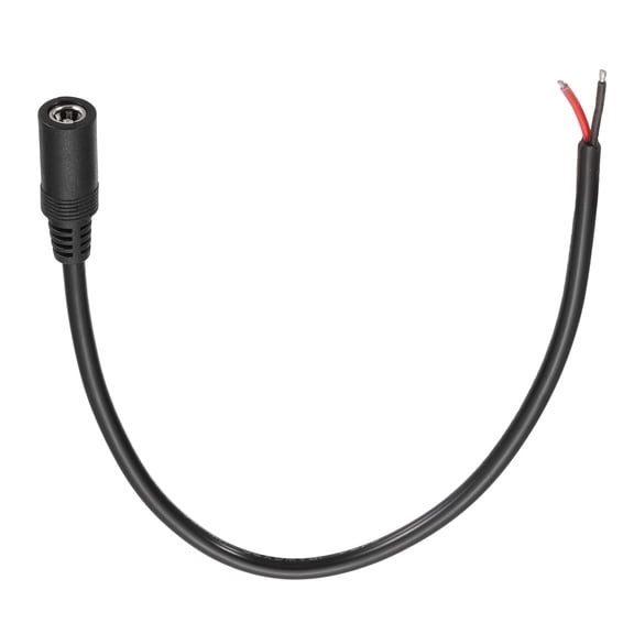 Uxcell DC Power Pigtail Cable, 30cm/1FT 18AWG FeMale Barrel Plug 5.5x2.1mm Male Plug to Bare Wire Open End Power Wire 30cm for CCTV LED Strip Solar Panel DIY Repairs Cord Device Assembly