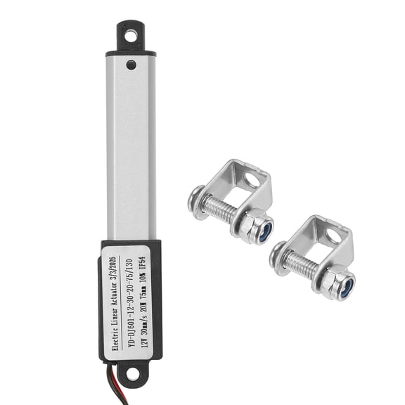 Uxcell DC12V Mini Electric Linear Actuator 3"(Stroke) - 20N/4.5lbs - 1.2"/s Speed IP54 Waterproof Linear Actuator W/ Brackets & Screws for Robotics, Cabinets, Home Automation