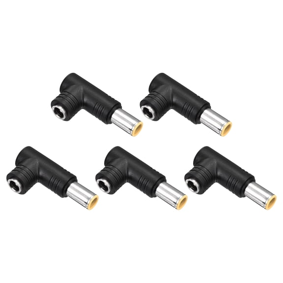 Uxcell DC5525 Female Input to 30V 240W DC7955 Male Output Power Converter Connector Adapter Max 240W 5.5x2.5mm Female Jack to 7.9x0.9mm Male Elbow Barrel Converter for Laptop, 5pcs