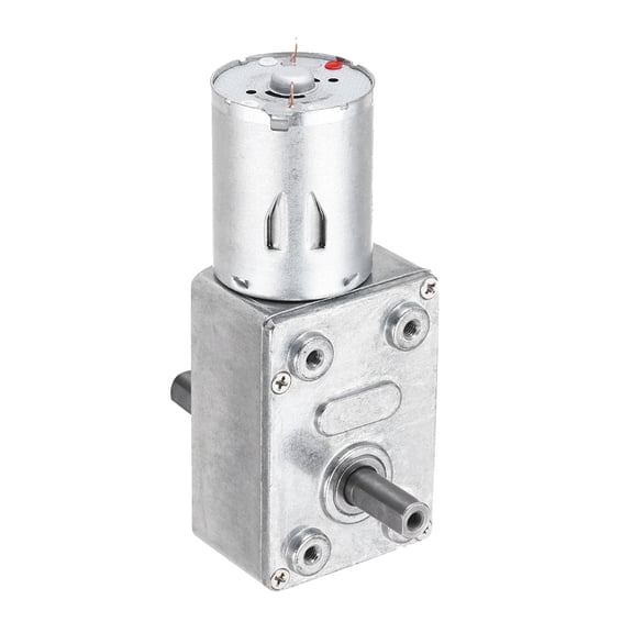 Uxcell DC6V Worm Gear Motor, 10RPM 14mm Double Shaft Self-Locking High Torque Speed Reduction Gear Motor for Automotive, Home Appliances, Robotics